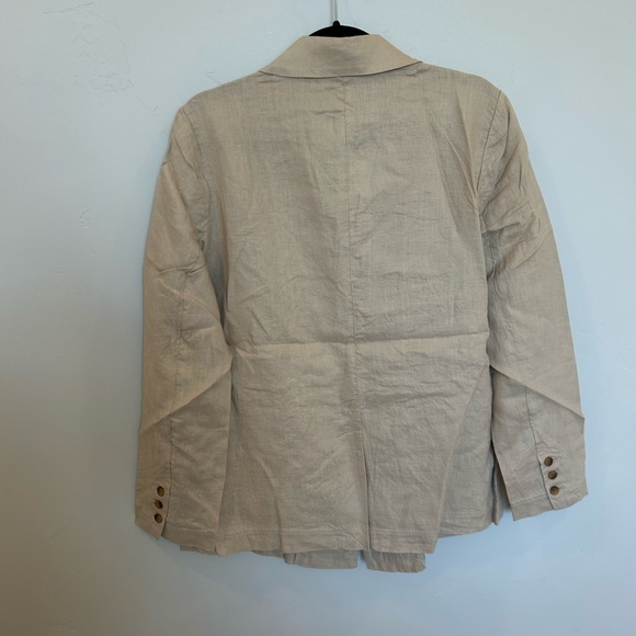 Women’s Quince 100% European Linen Blazer, Driftwood, Medium - Picture 5 of 5
